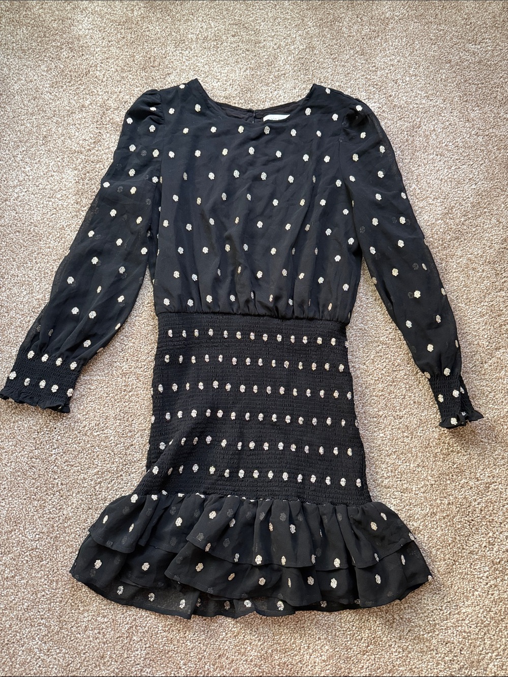 saltwater LUXE Black Dress with Gold Dot Accents